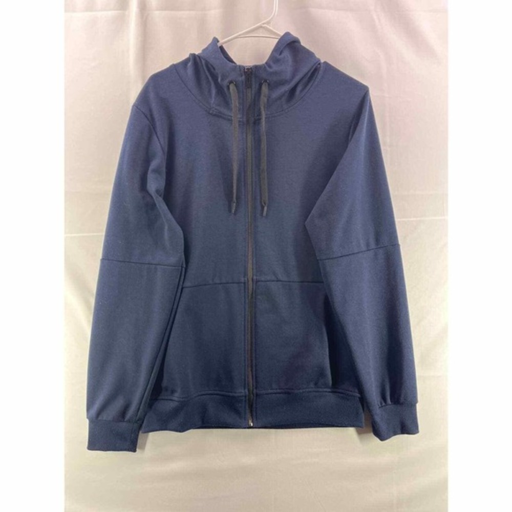 Riflessi Men Hoodie Size M Blue Long Sleeve Full‎ Zip Drawstring Pocket Athletic